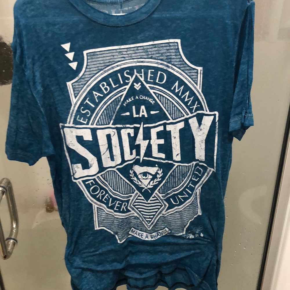 Society Blue Thin Material Tee Shirt